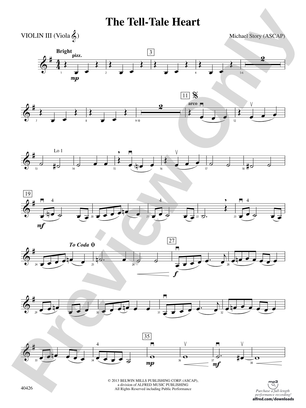 The Tell-Tale Heart: 3rd Violin (Viola [TC])