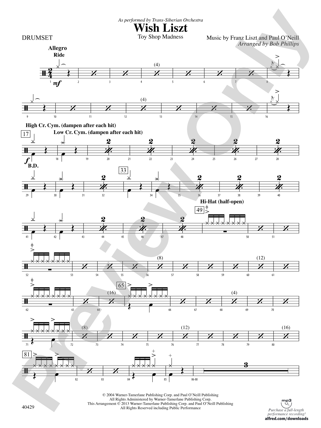 Wish Liszt: Drums