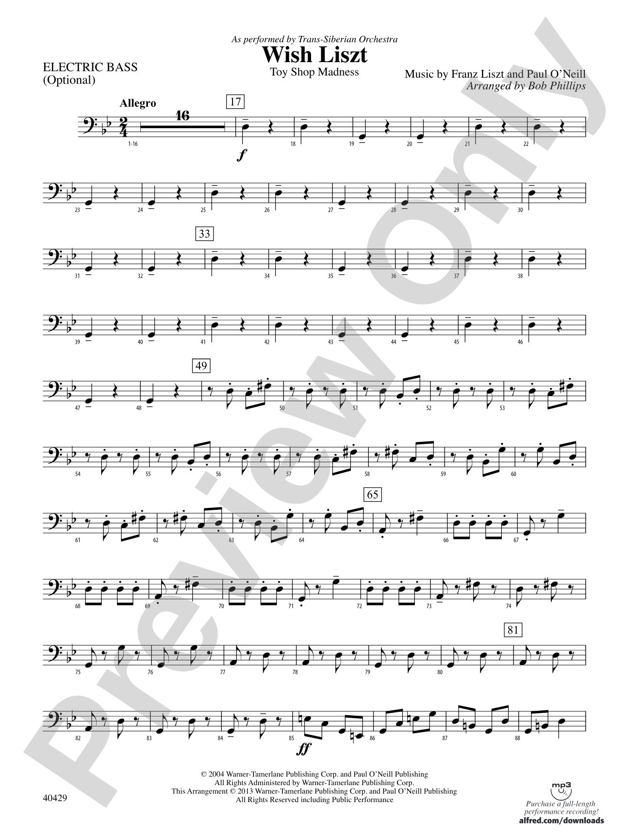 Wish Liszt: Electric Bass