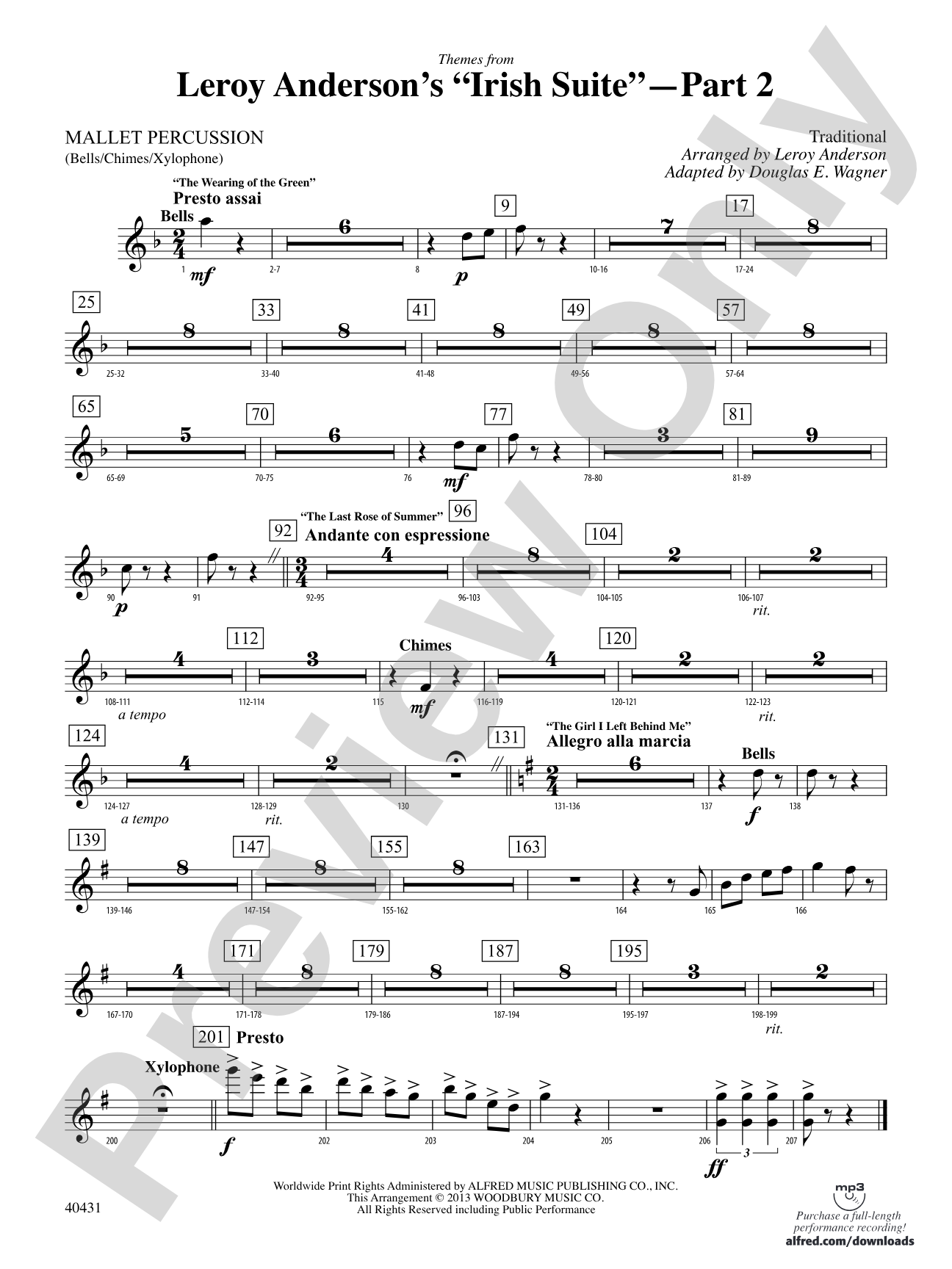 Leroy Anderson's Irish Suite, Part 2 (Themes from): Mallets