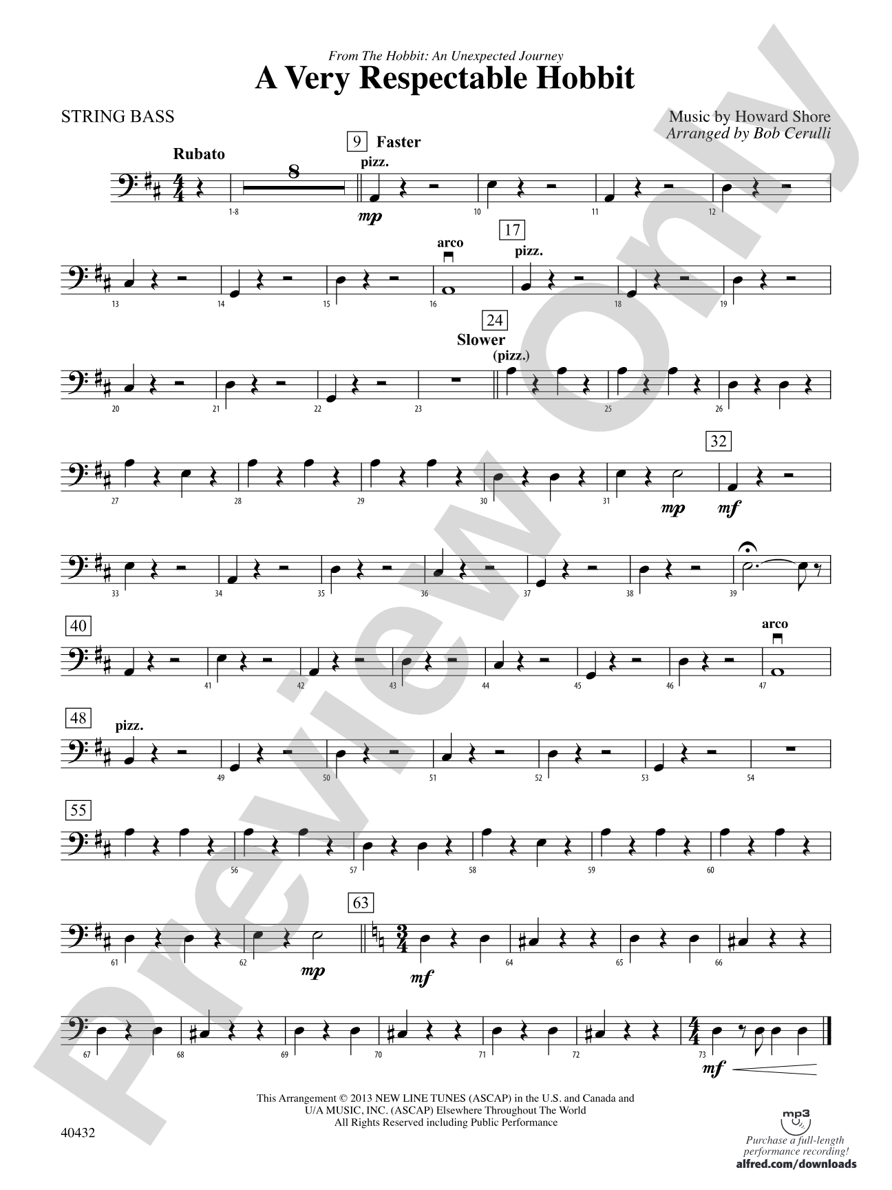 A Very Respectable Hobbit (from The Hobbit: An Unexpected Journey): String Bass