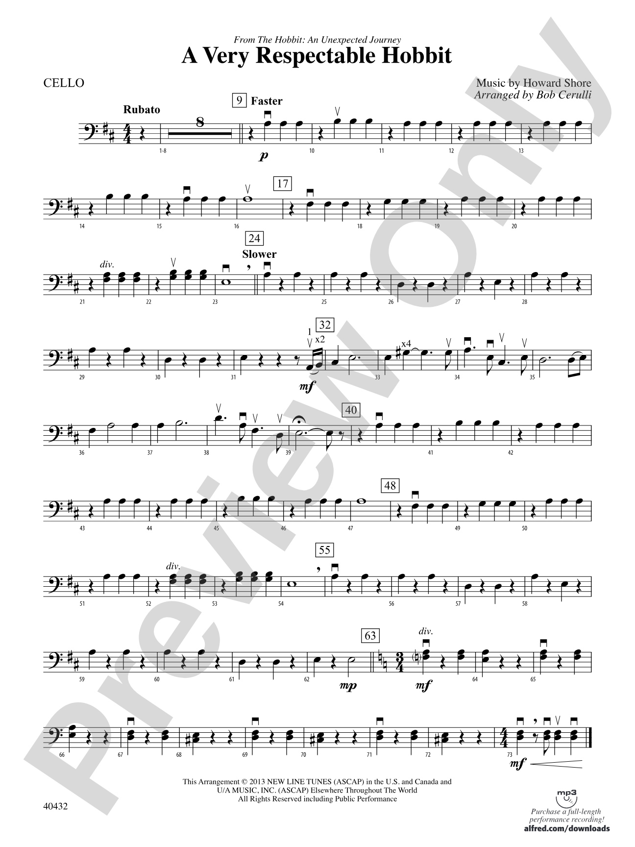 A Very Respectable Hobbit (from The Hobbit: An Unexpected Journey): Cello