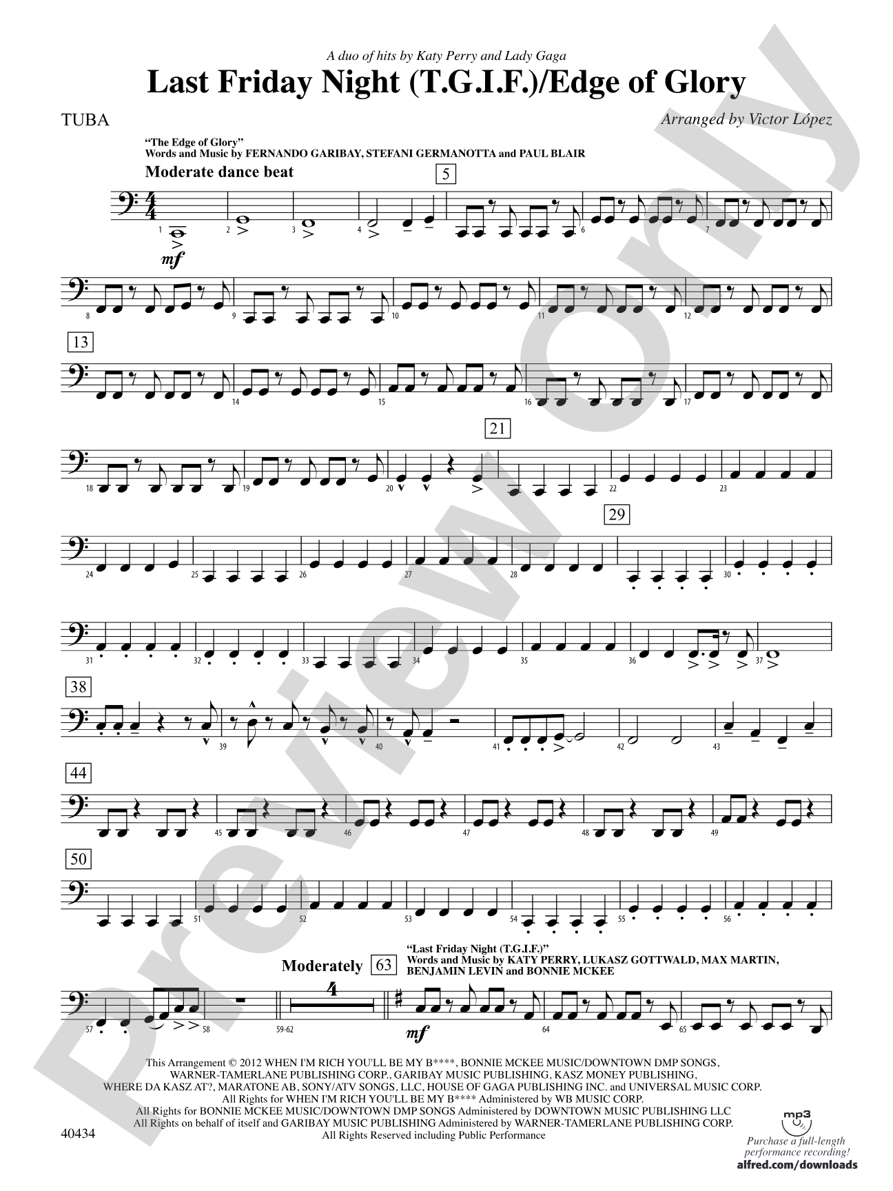 Last Friday Night (T.G.I.F.) / Edge of Glory: Tuba