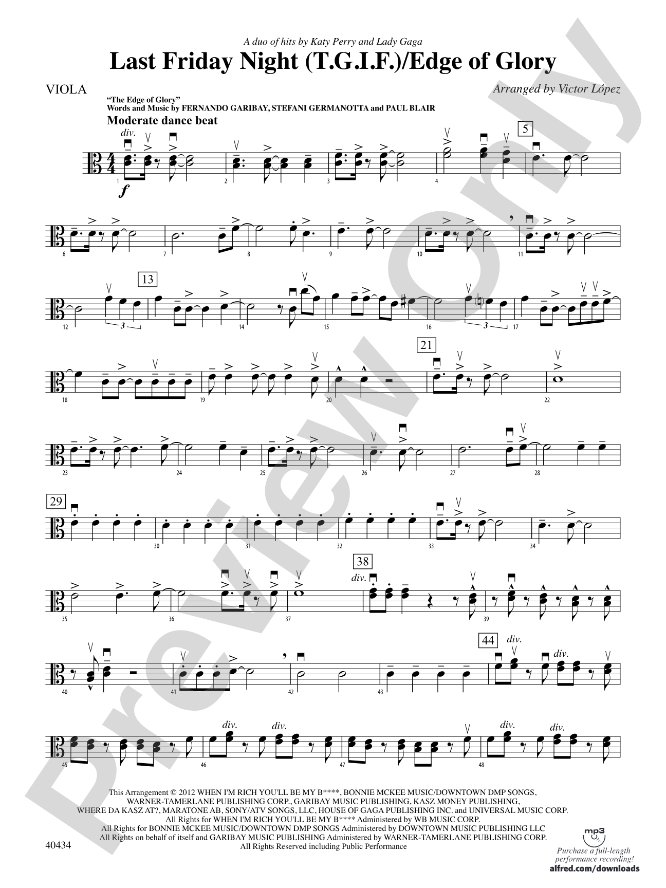Last Friday Night (T.G.I.F.) / Edge of Glory: Viola