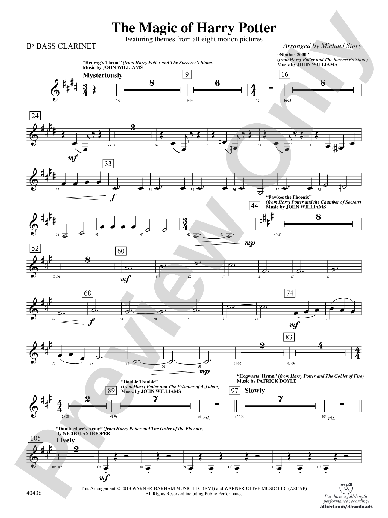 The Magic of Harry Potter: B-flat Bass Clarinet