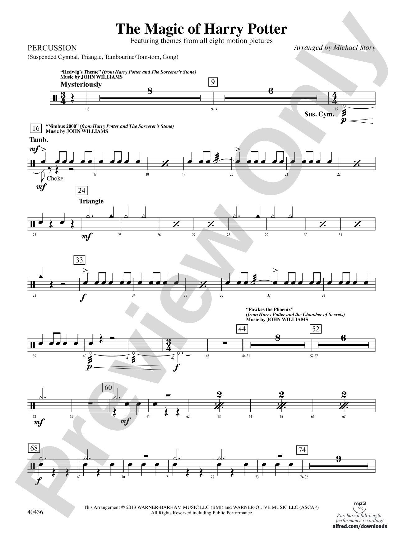 The Magic of Harry Potter: 1st Percussion