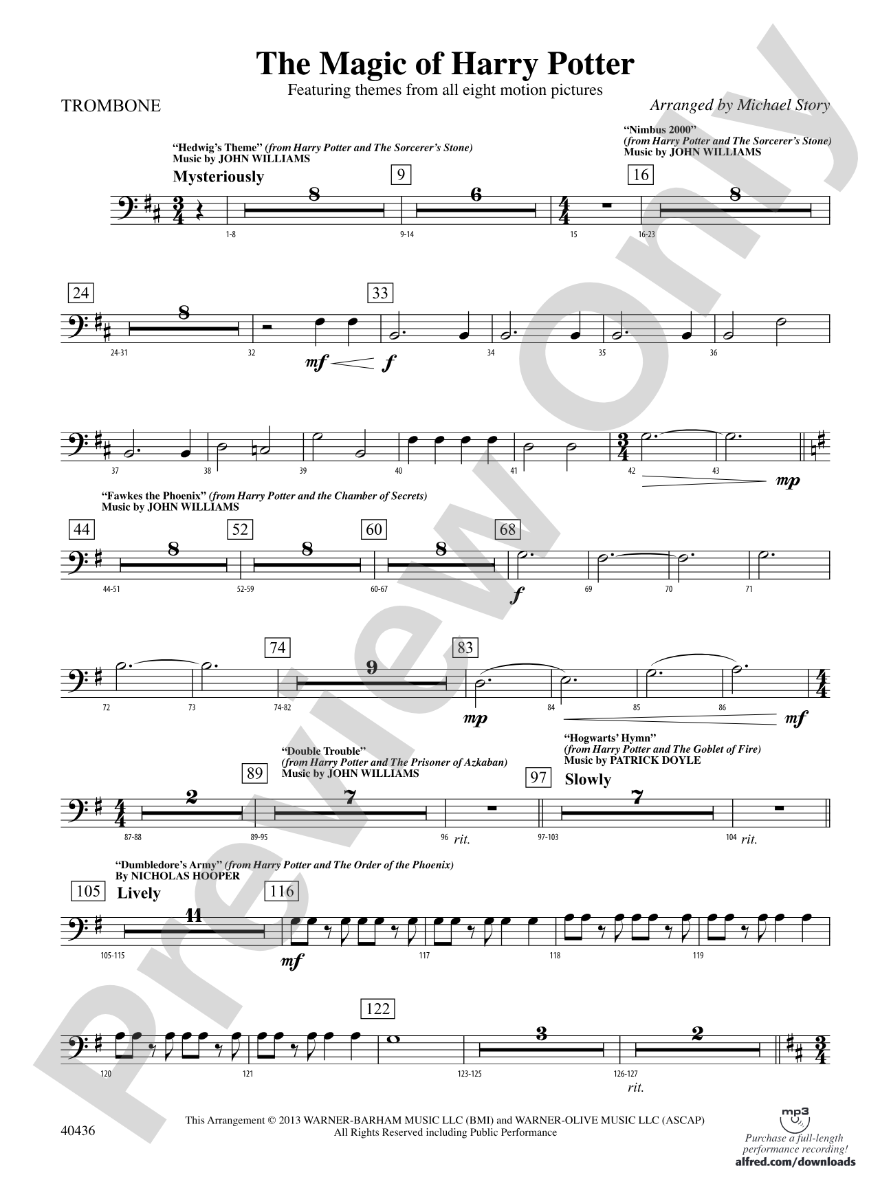 The Magic of Harry Potter: 1st Trombone