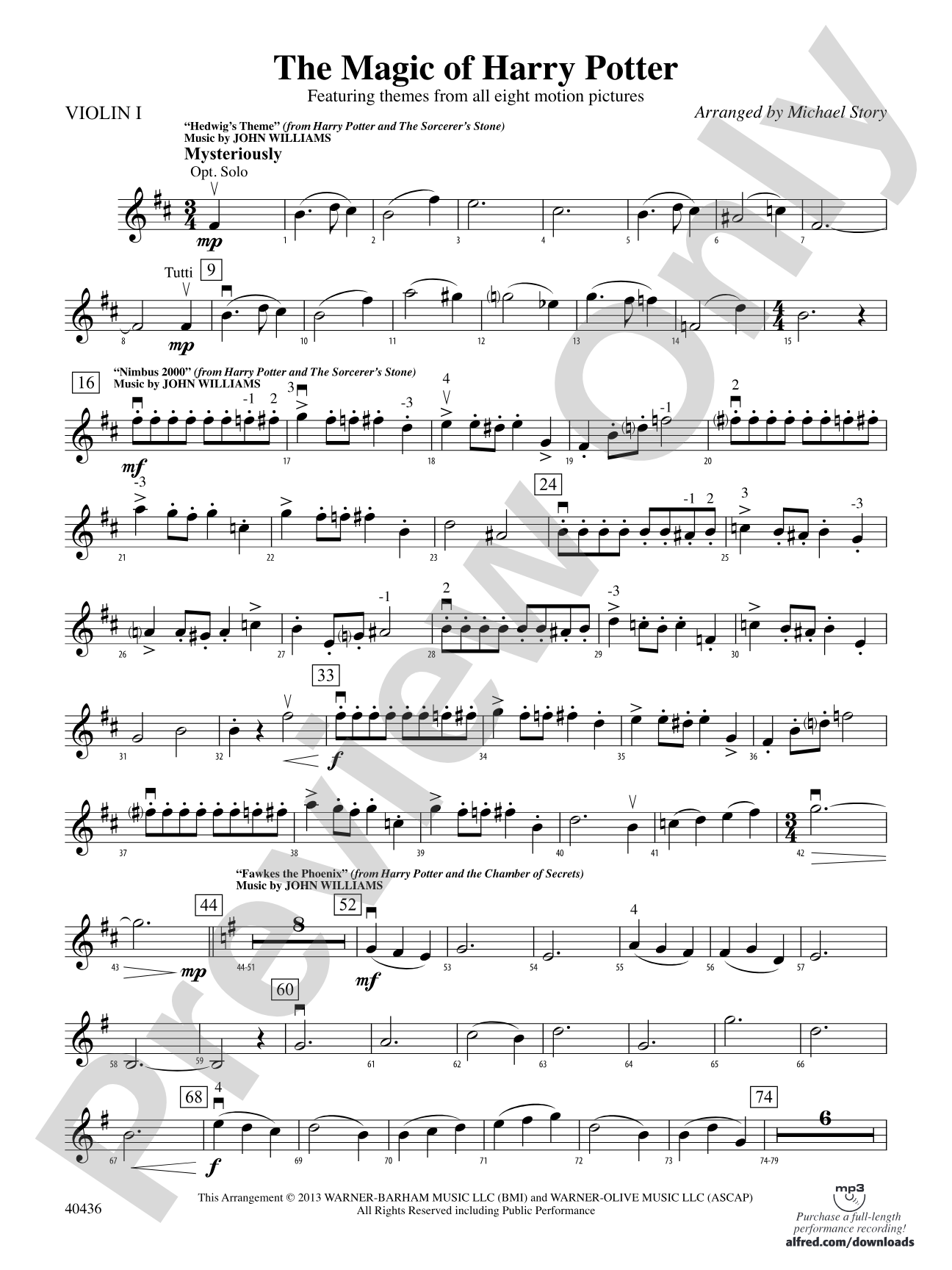 The Magic of Harry Potter: 1st Violin