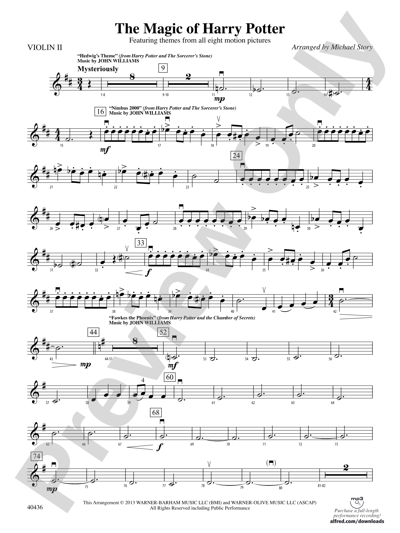 The Magic of Harry Potter: 2nd Violin