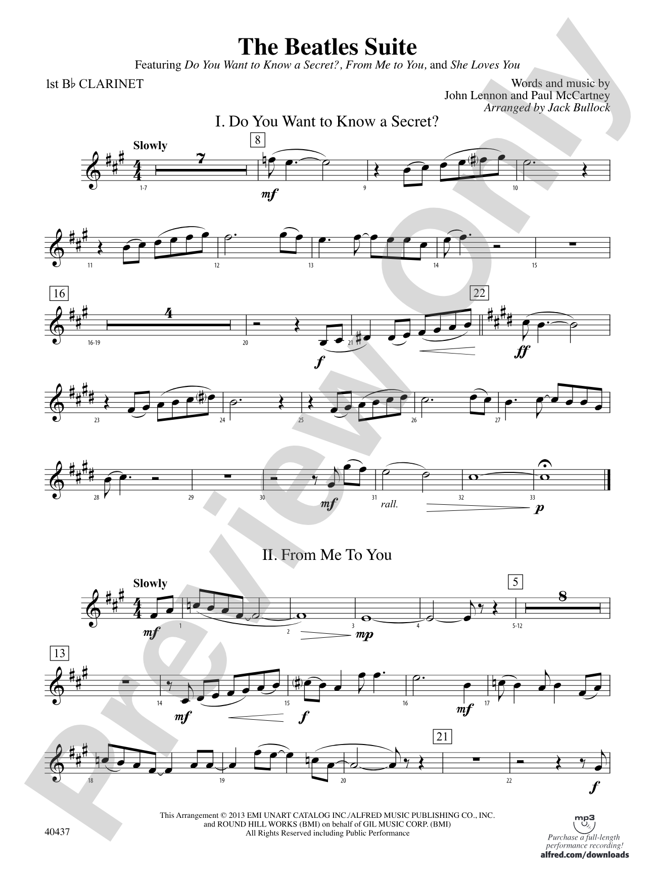The Beatles Suite: 1st B-flat Clarinet