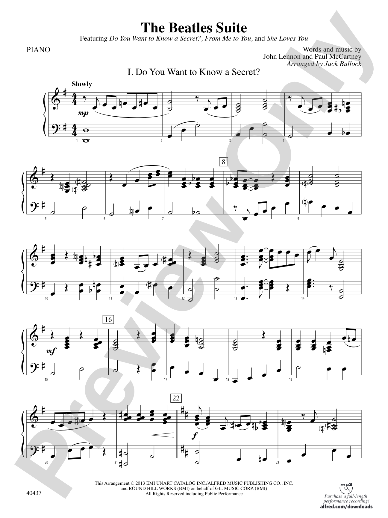 The Beatles Suite: Piano Accompaniment