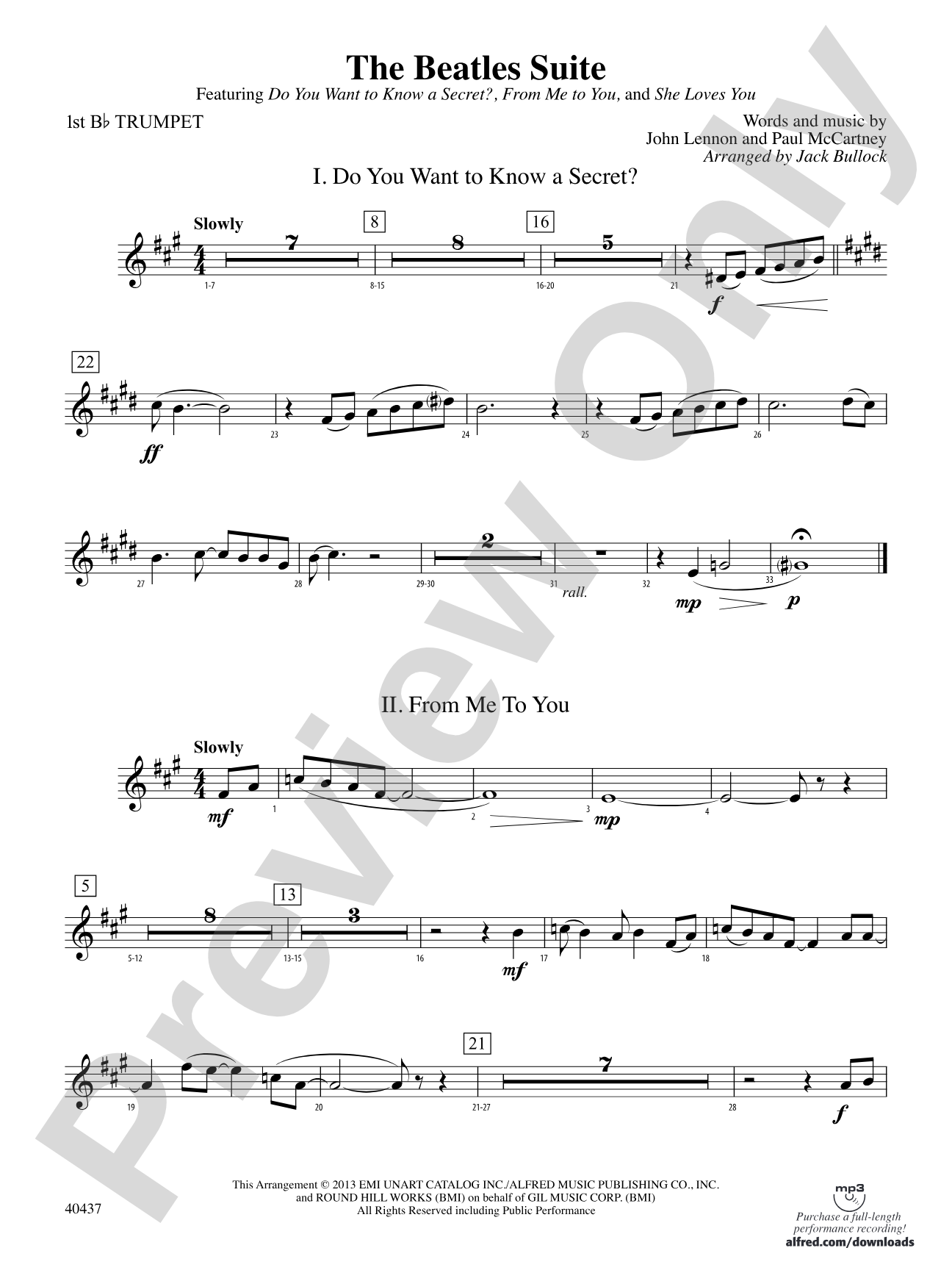 The Beatles Suite: 1st B-flat Trumpet