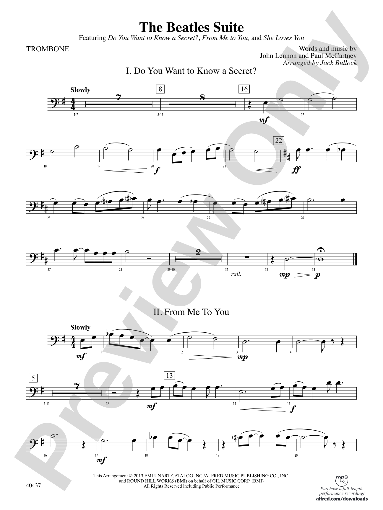The Beatles Suite: 1st Trombone