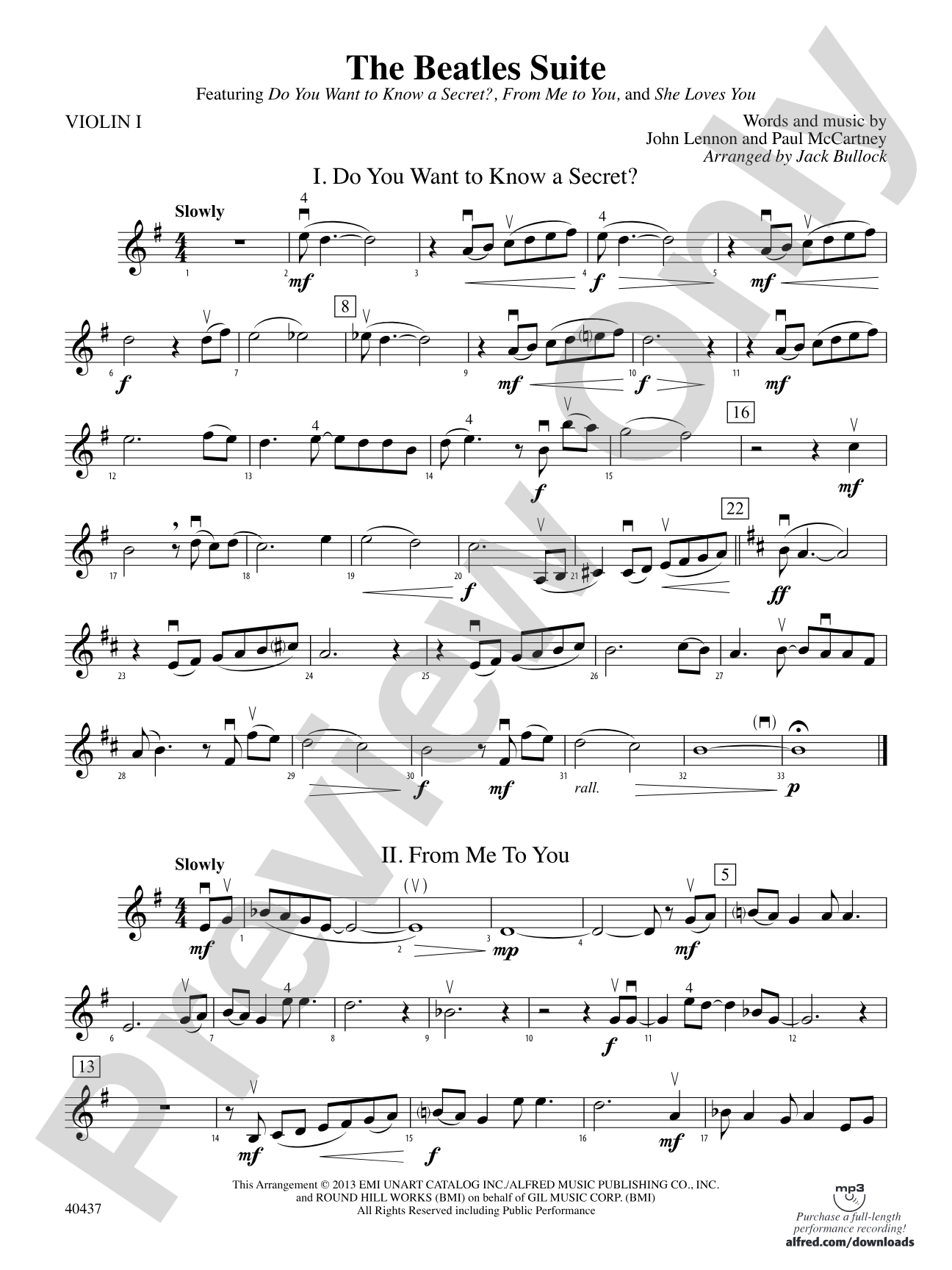 The Beatles Suite: 1st Violin