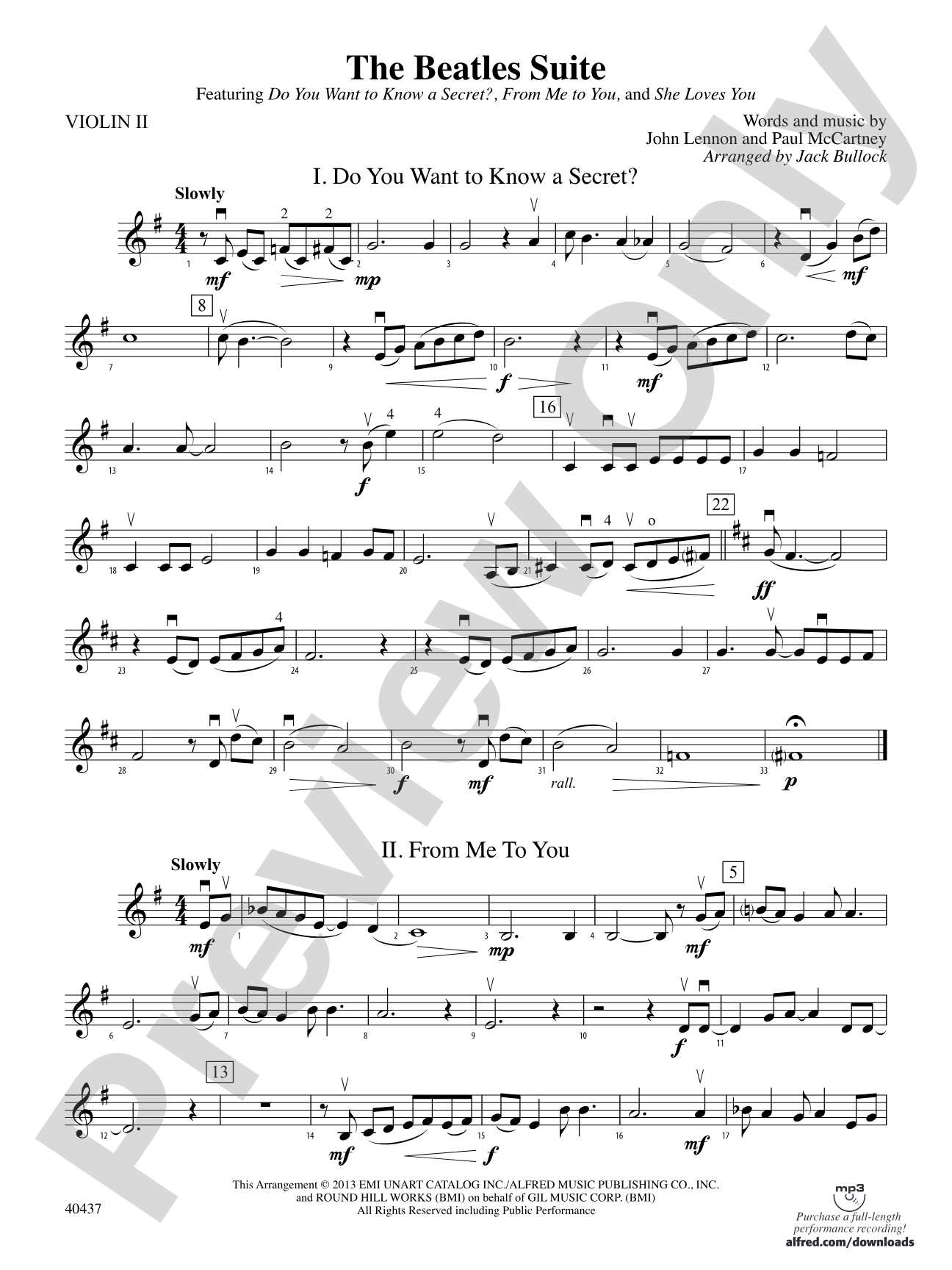 The Beatles Suite: 2nd Violin