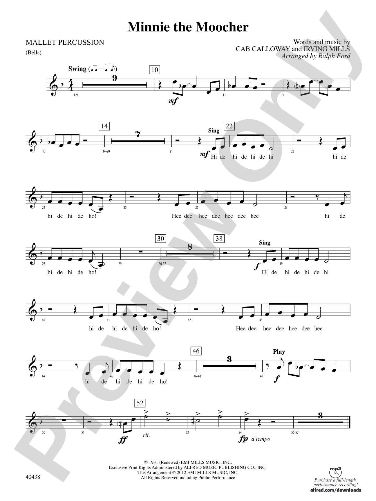 Minnie the Moocher: Mallets