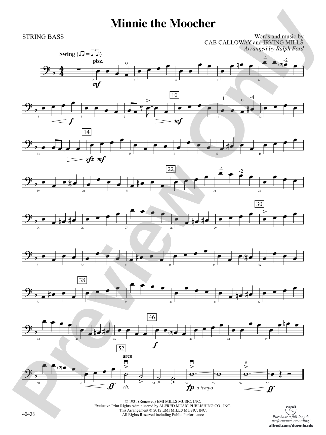 Minnie the Moocher: String Bass