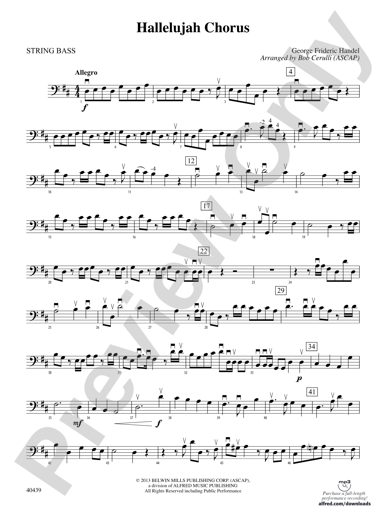 Hallelujah Chorus: String Bass