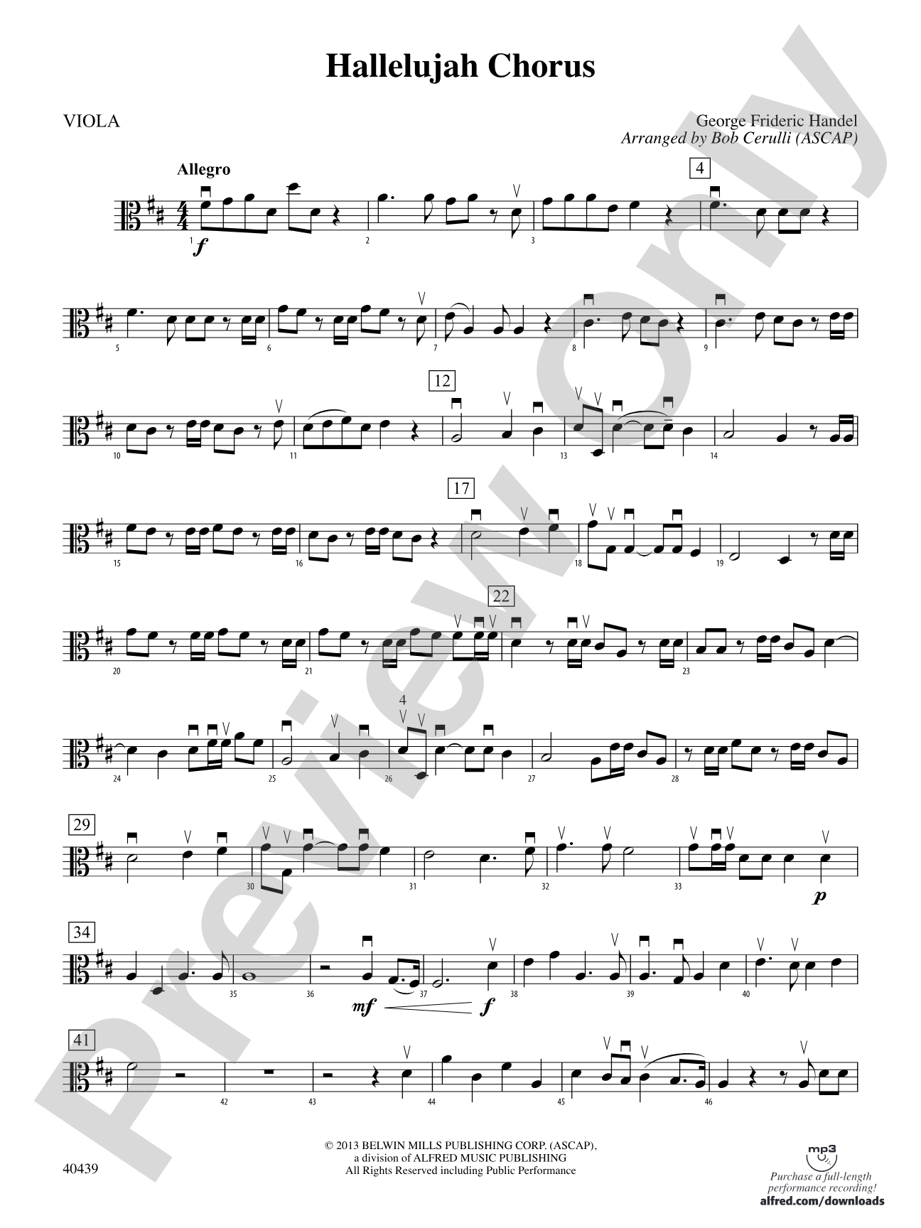 Hallelujah Chorus: Viola