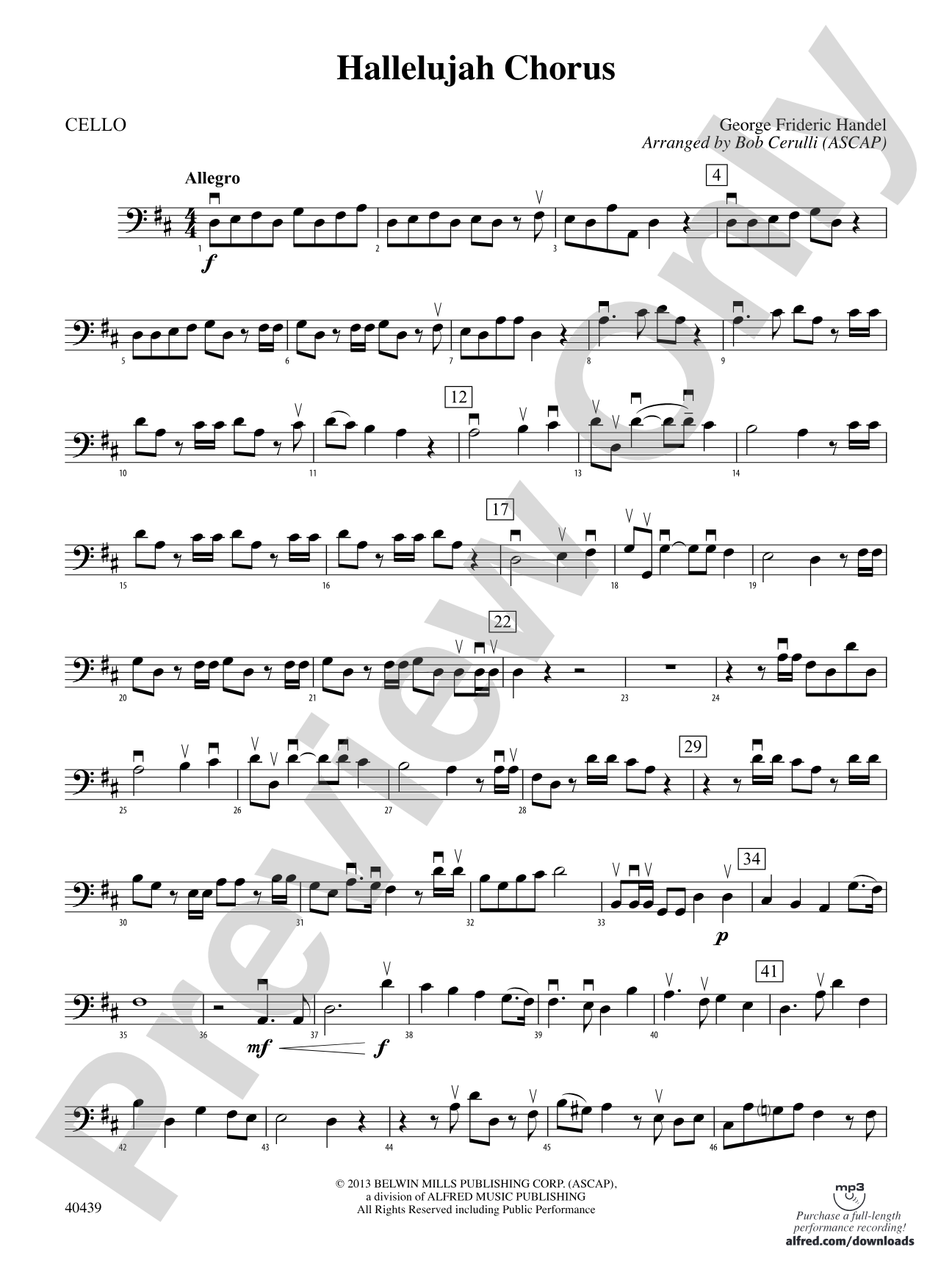 Hallelujah Chorus: Cello