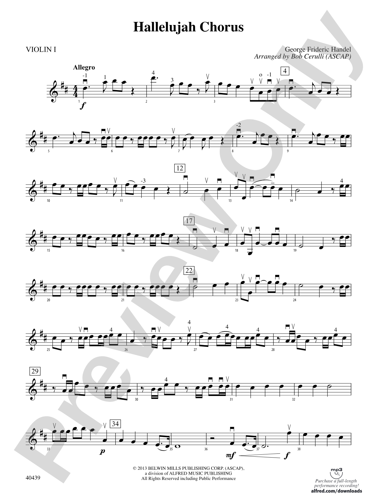 Hallelujah Chorus: 1st Violin