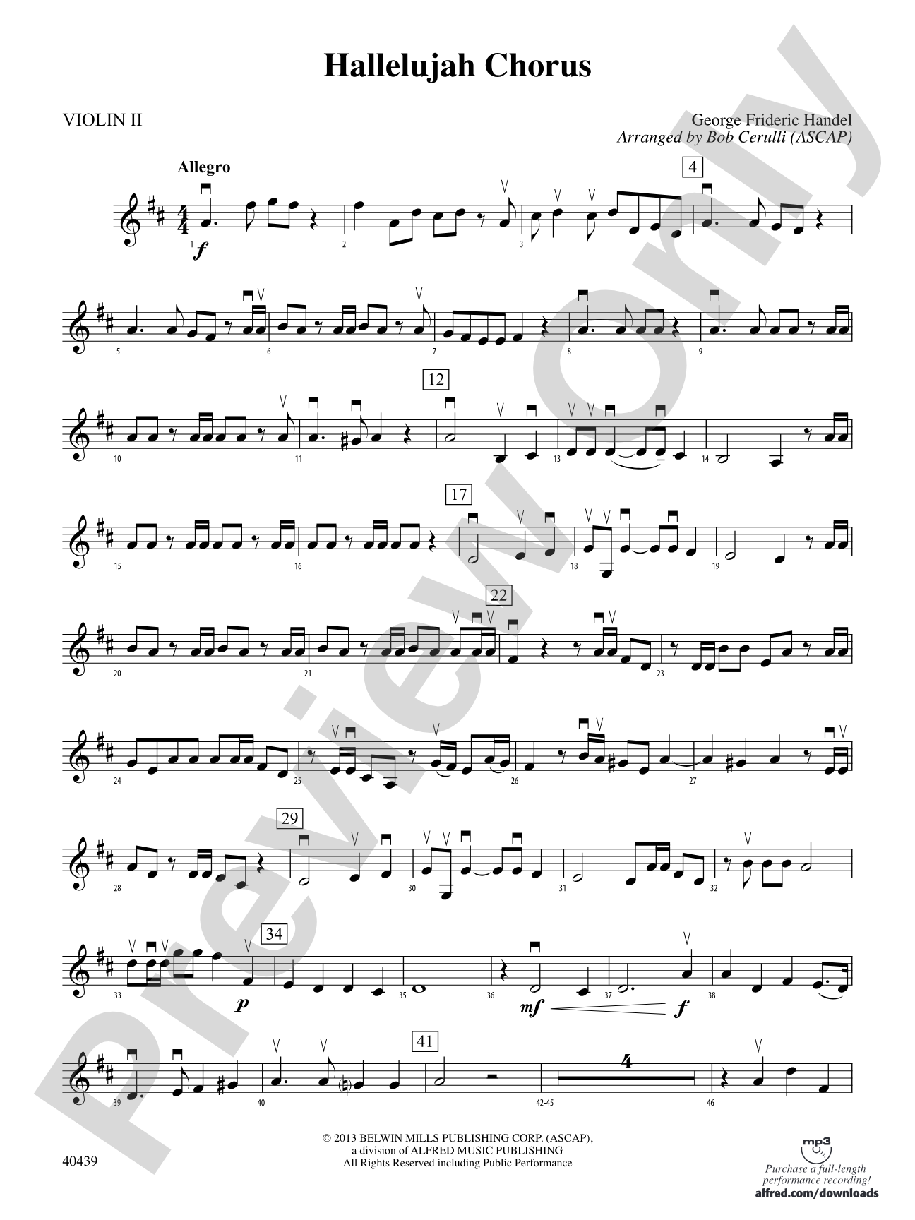 Hallelujah Chorus: 2nd Violin