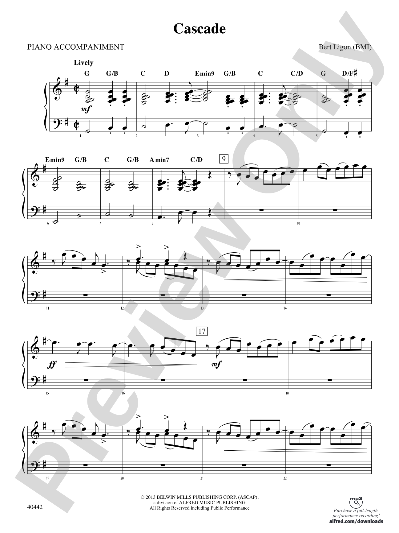 Cascade: Piano Accompaniment