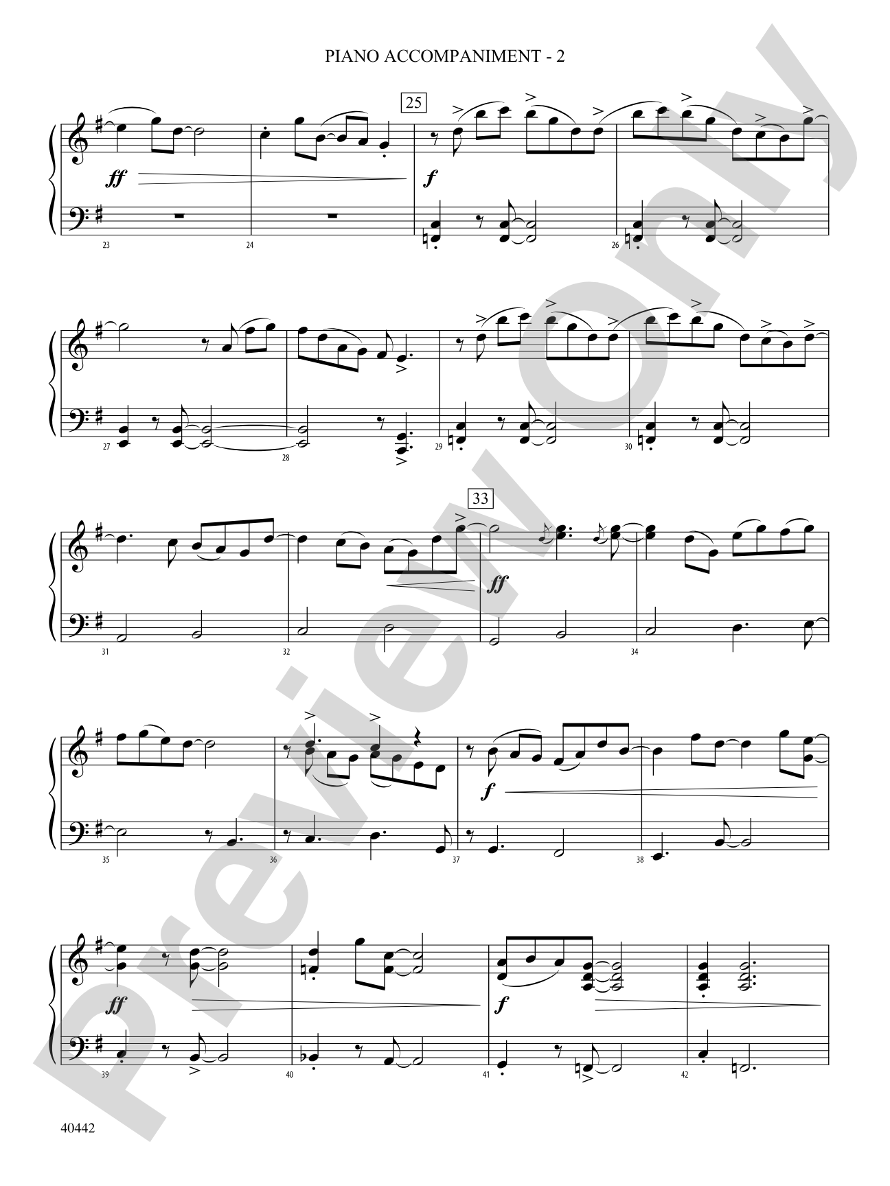 Cascade: Piano Accompaniment