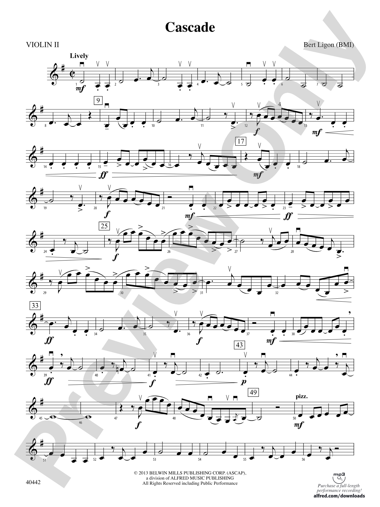 Cascade: 2nd Violin