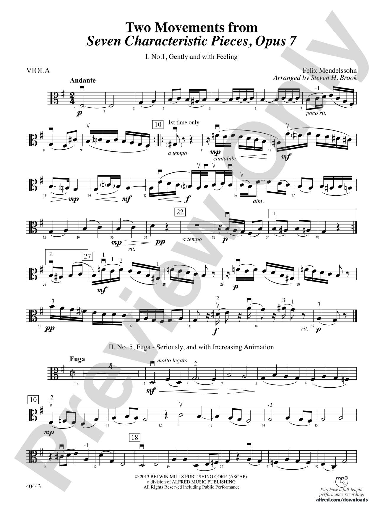 Two Movements from Seven Characteristic Pieces, Op. 7: Viola