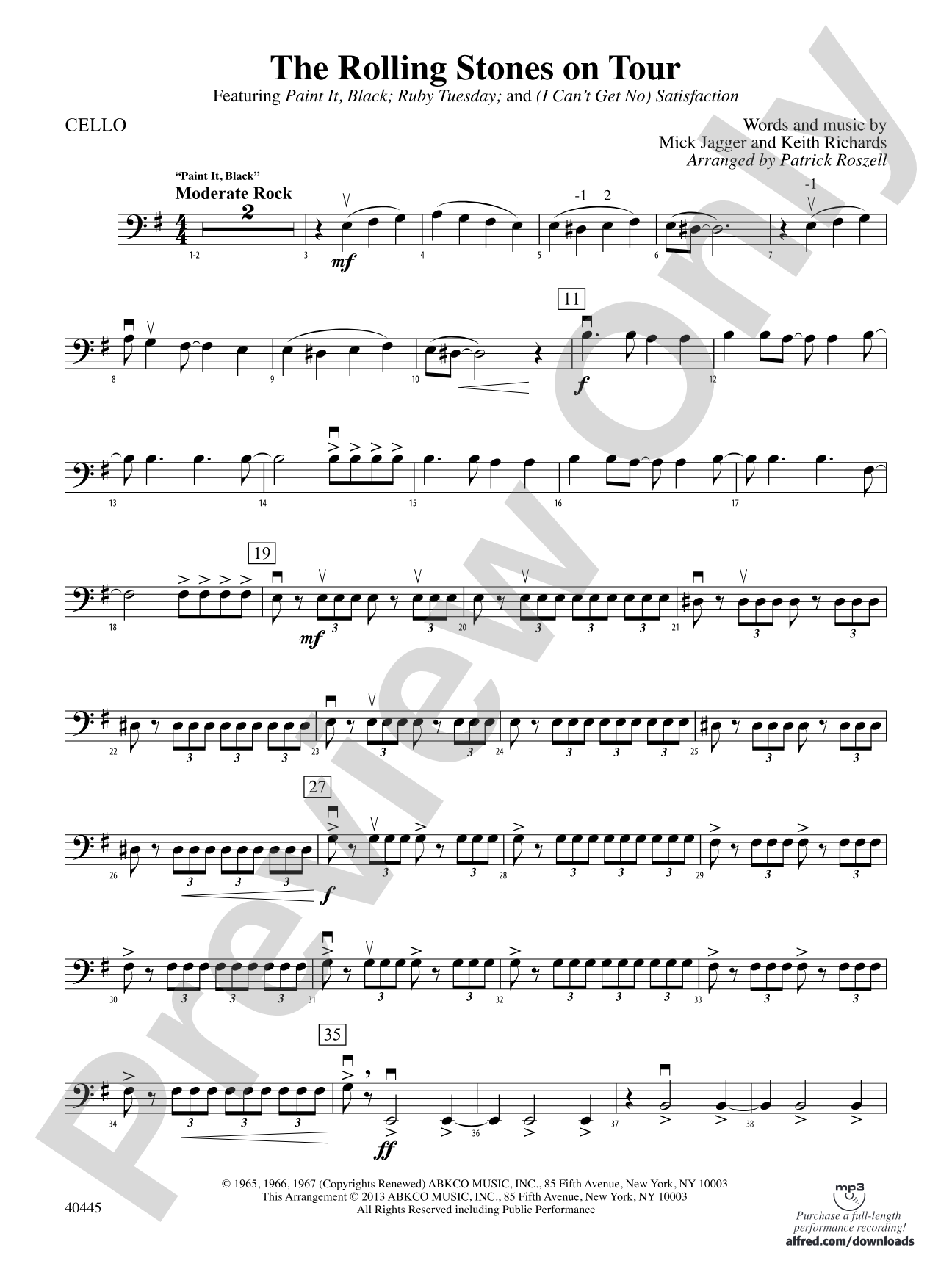 The Rolling Stones on Tour: Cello