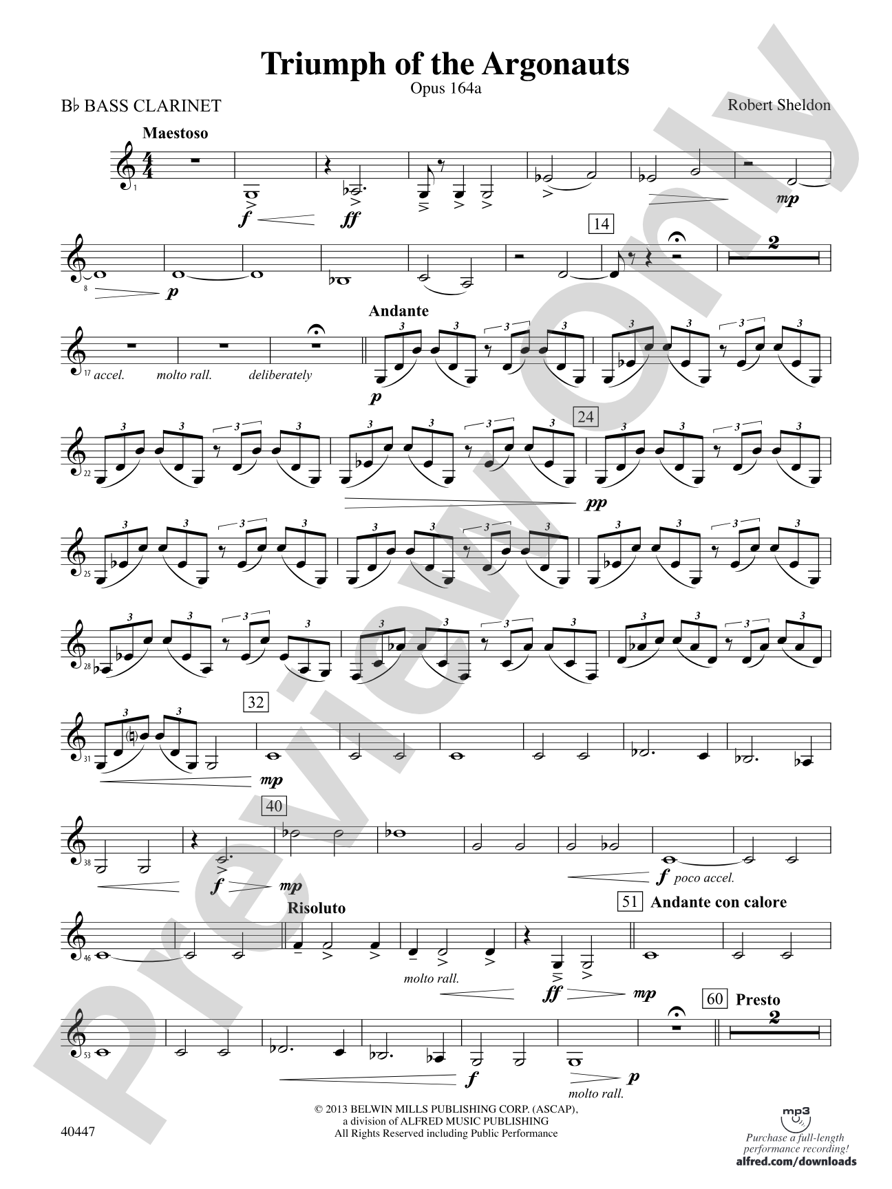 Triumph of the Argonauts: B-flat Bass Clarinet