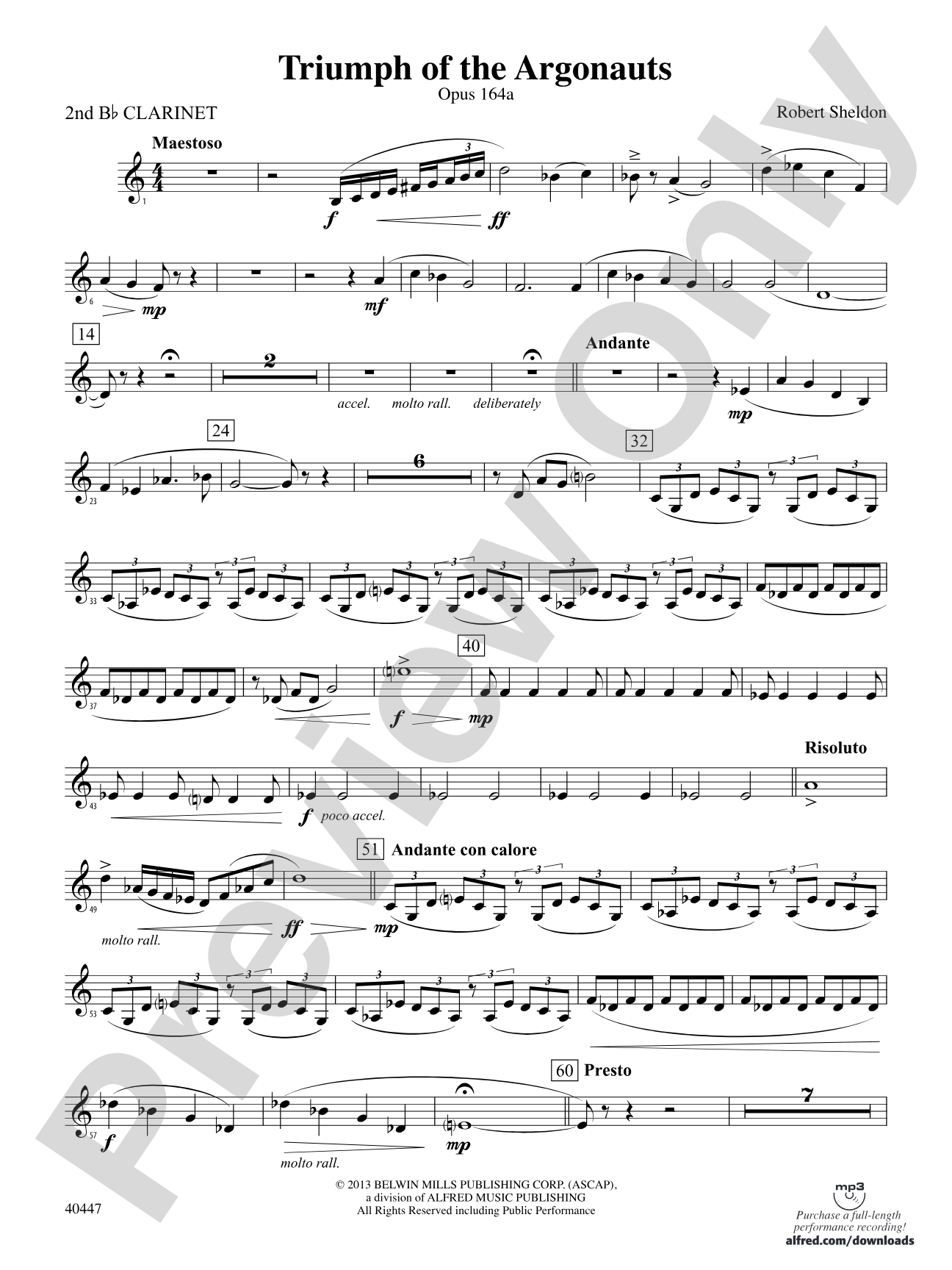 Triumph of the Argonauts: 2nd B-flat Clarinet