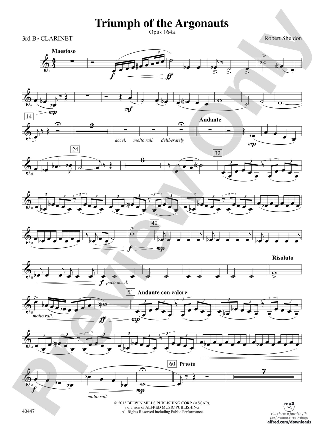 Triumph of the Argonauts: 3rd B-flat Clarinet
