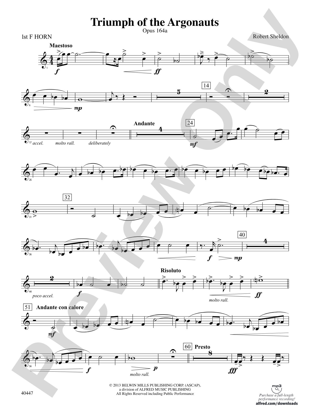 Triumph of the Argonauts: 1st F Horn