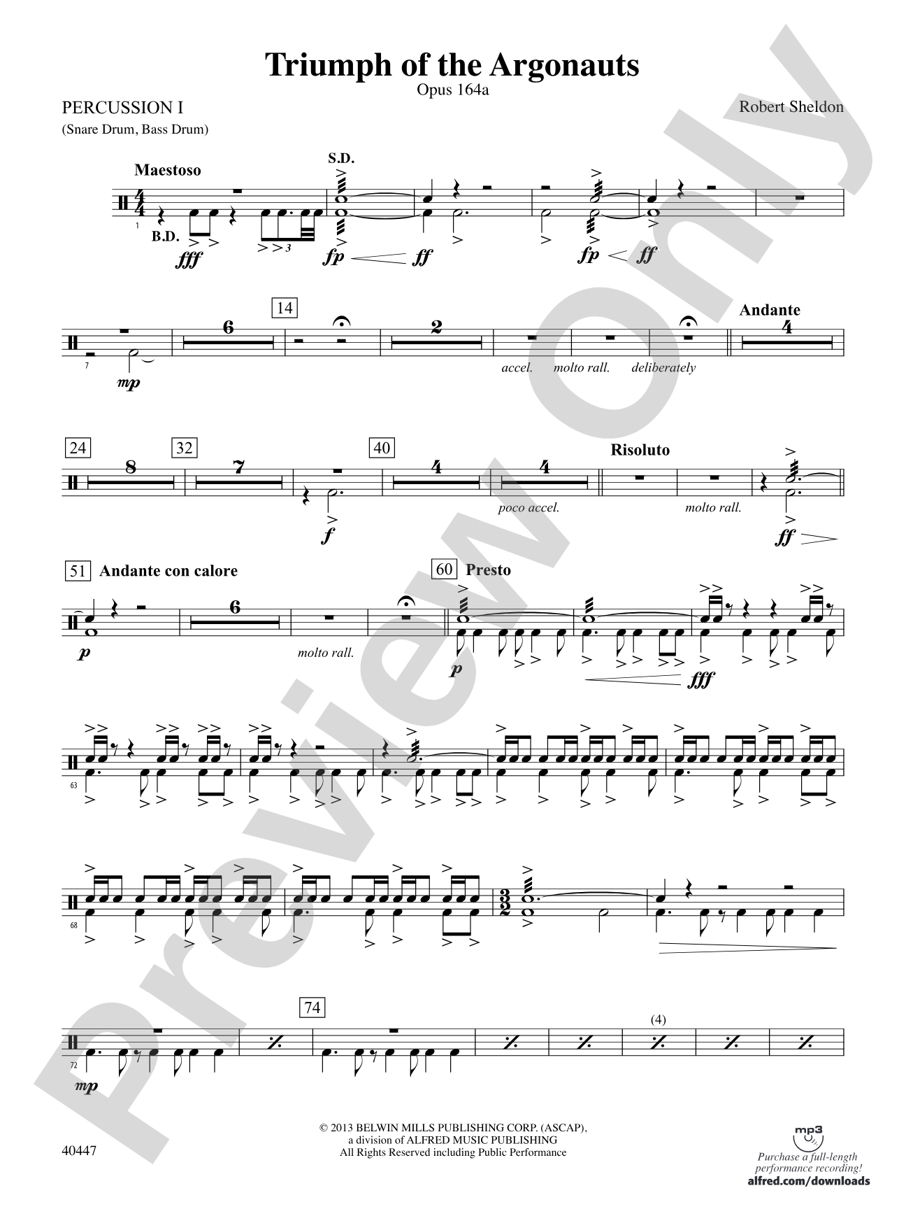 Triumph of the Argonauts: 1st Percussion