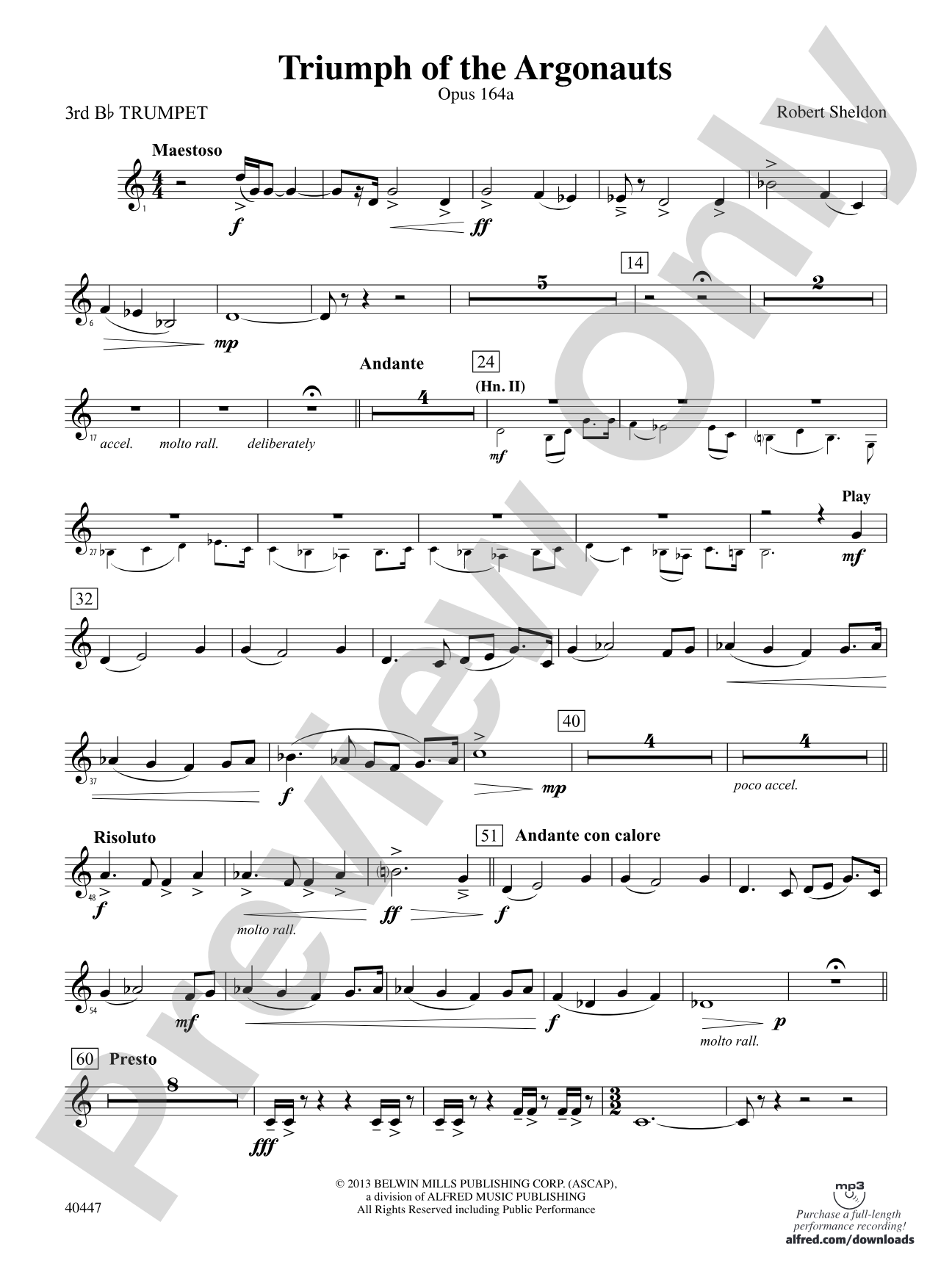 Triumph of the Argonauts: 3rd B-flat Trumpet