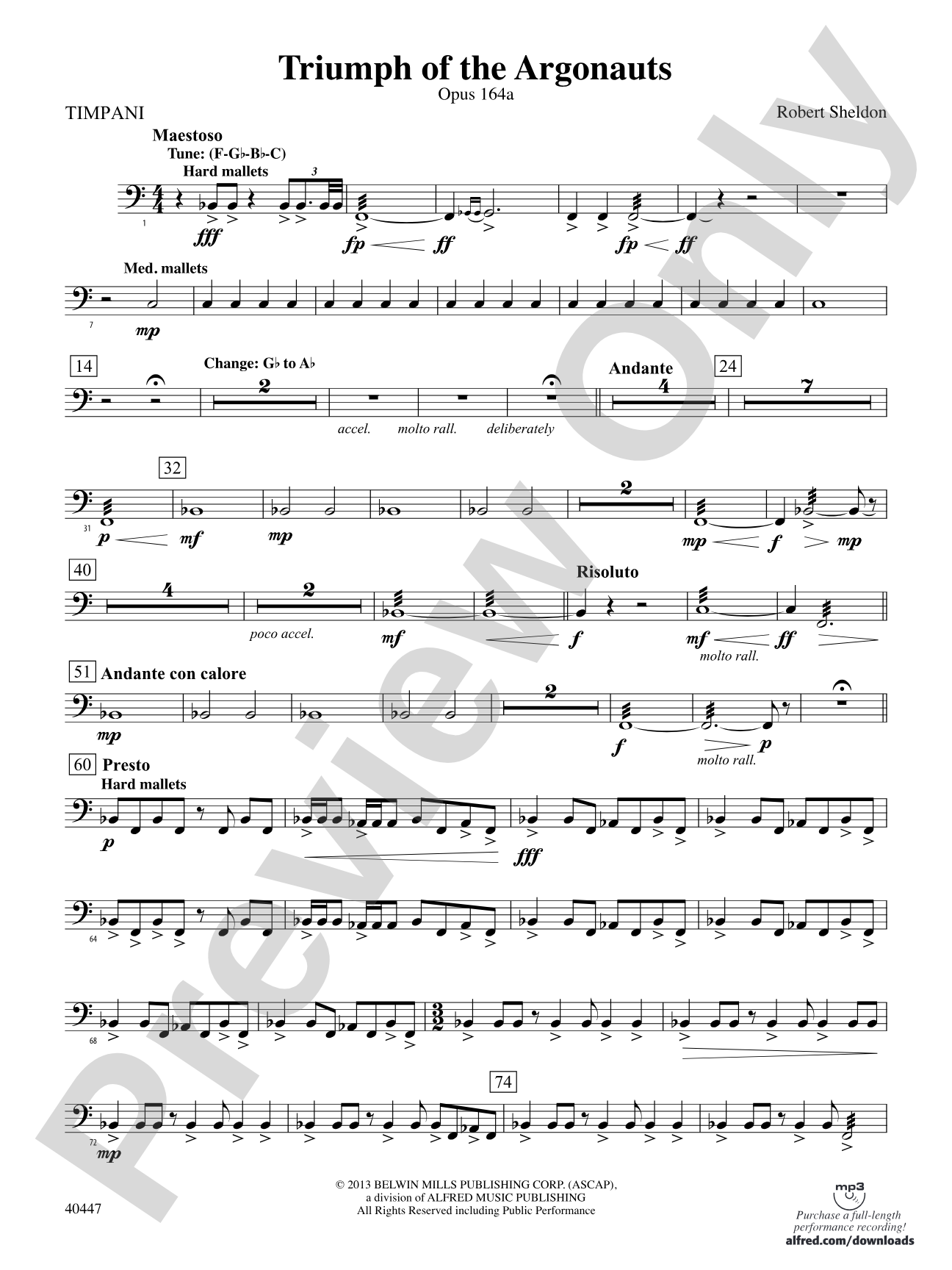 Triumph of the Argonauts: Timpani