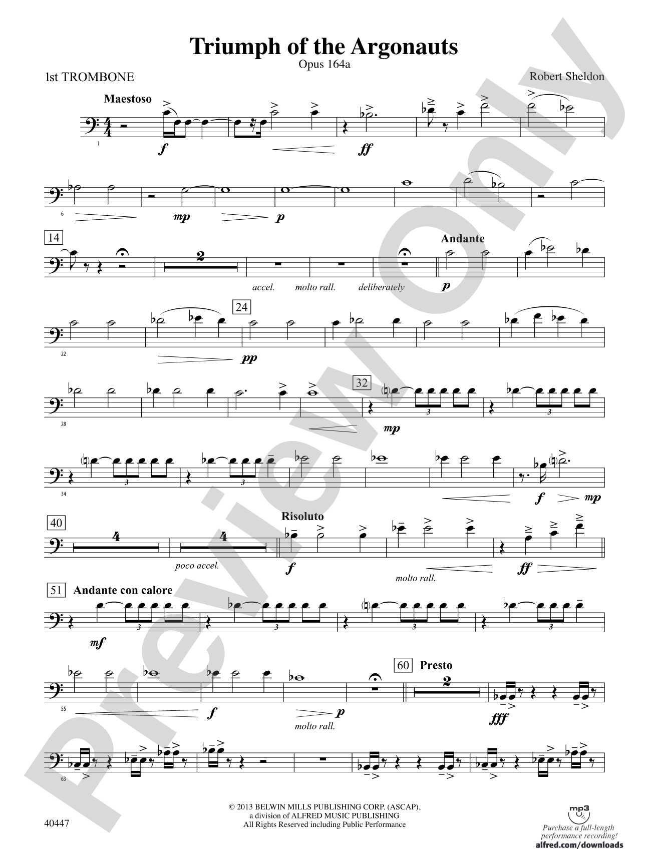 Triumph of the Argonauts: 1st Trombone