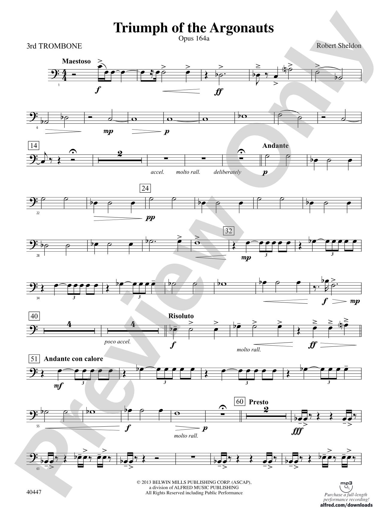 Triumph of the Argonauts: 3rd Trombone