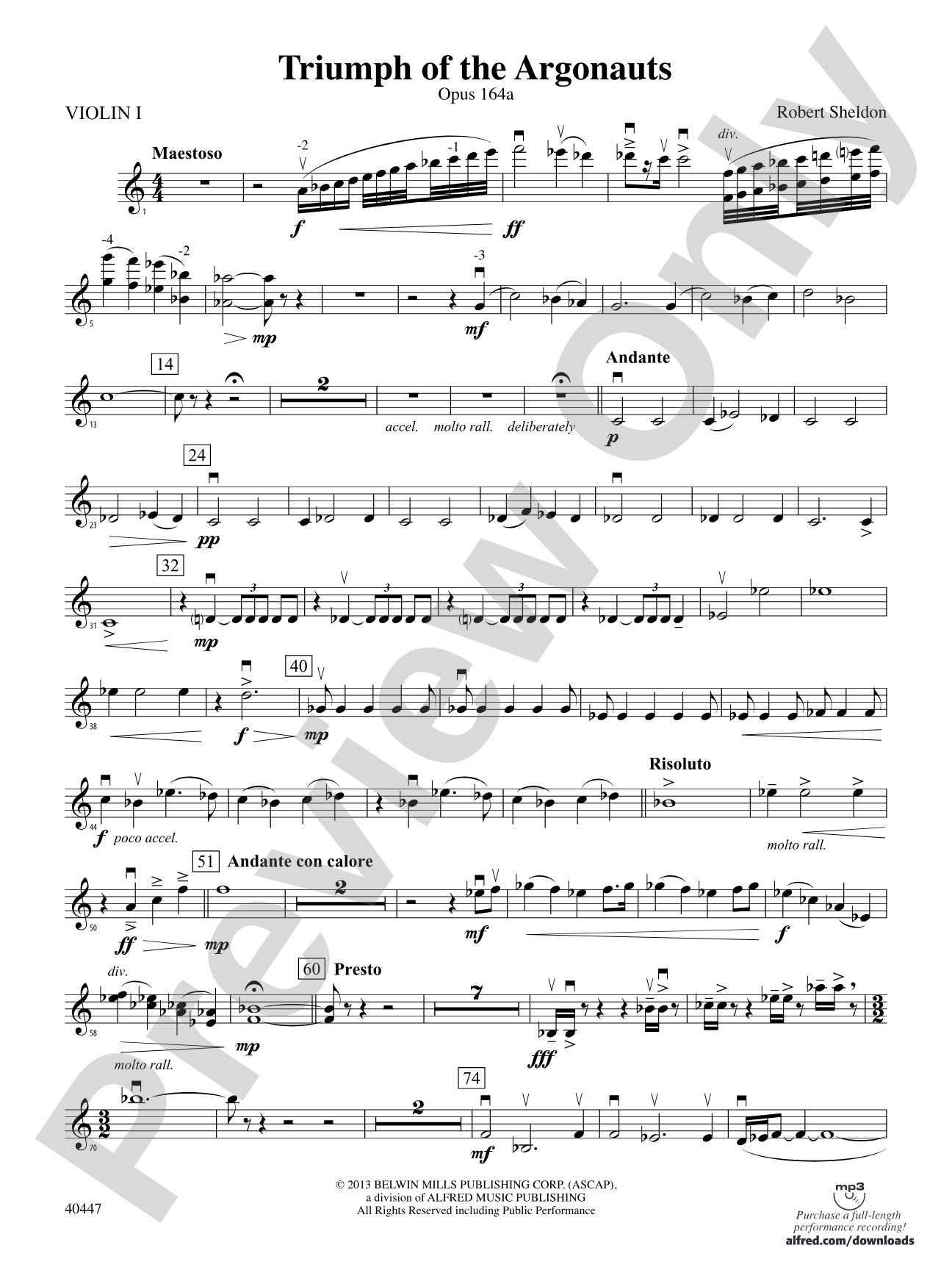 Triumph of the Argonauts: 1st Violin