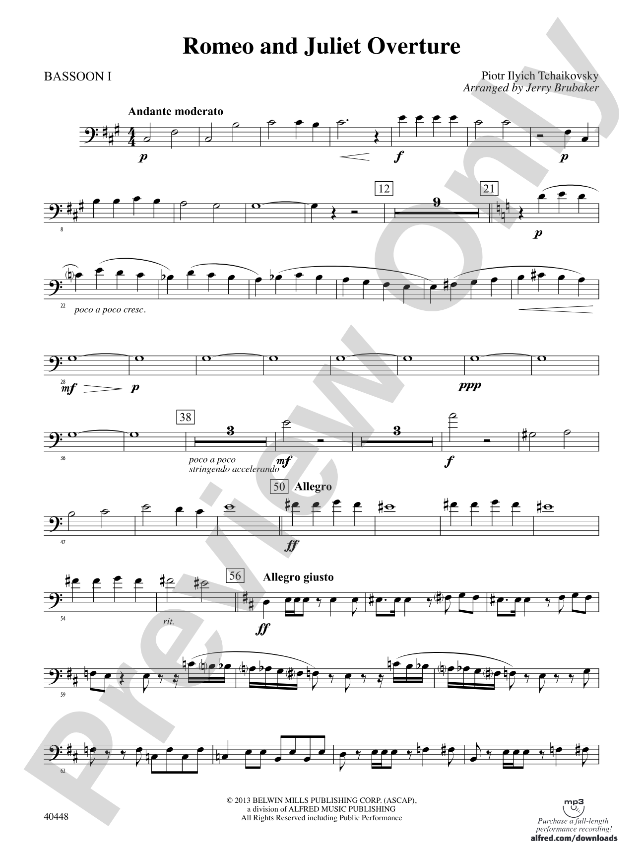 Romeo and Juliet Overture: Bassoon
