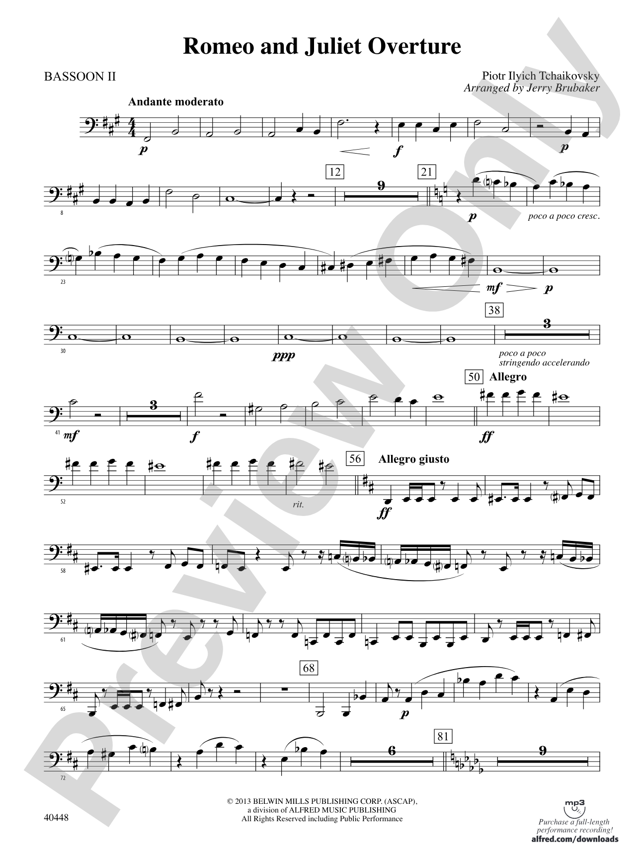 Romeo and Juliet Overture: 2nd Bassoon