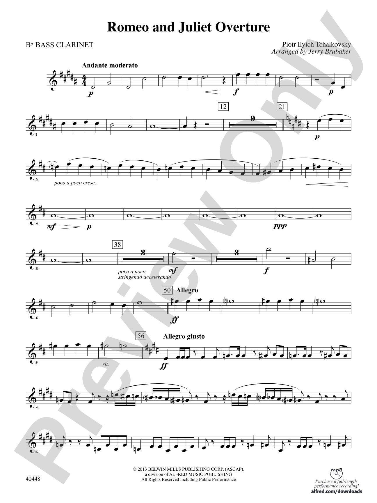 Romeo and Juliet Overture: B-flat Bass Clarinet