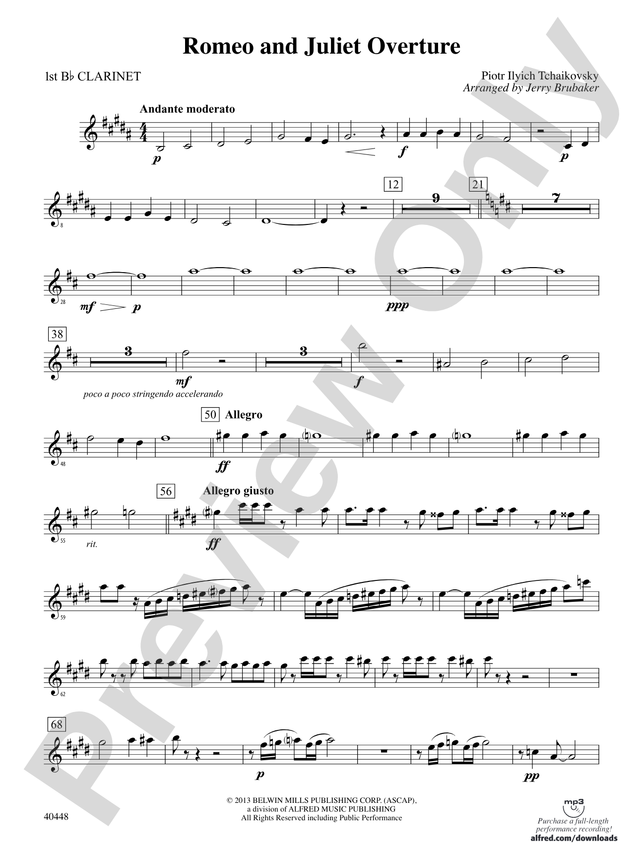 Romeo and Juliet Overture: 1st B-flat Clarinet