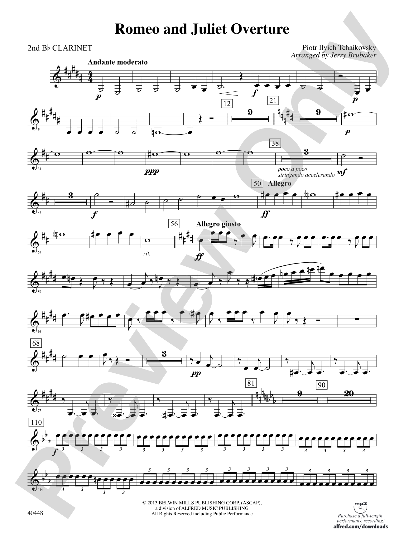 Romeo and Juliet Overture: 2nd B-flat Clarinet