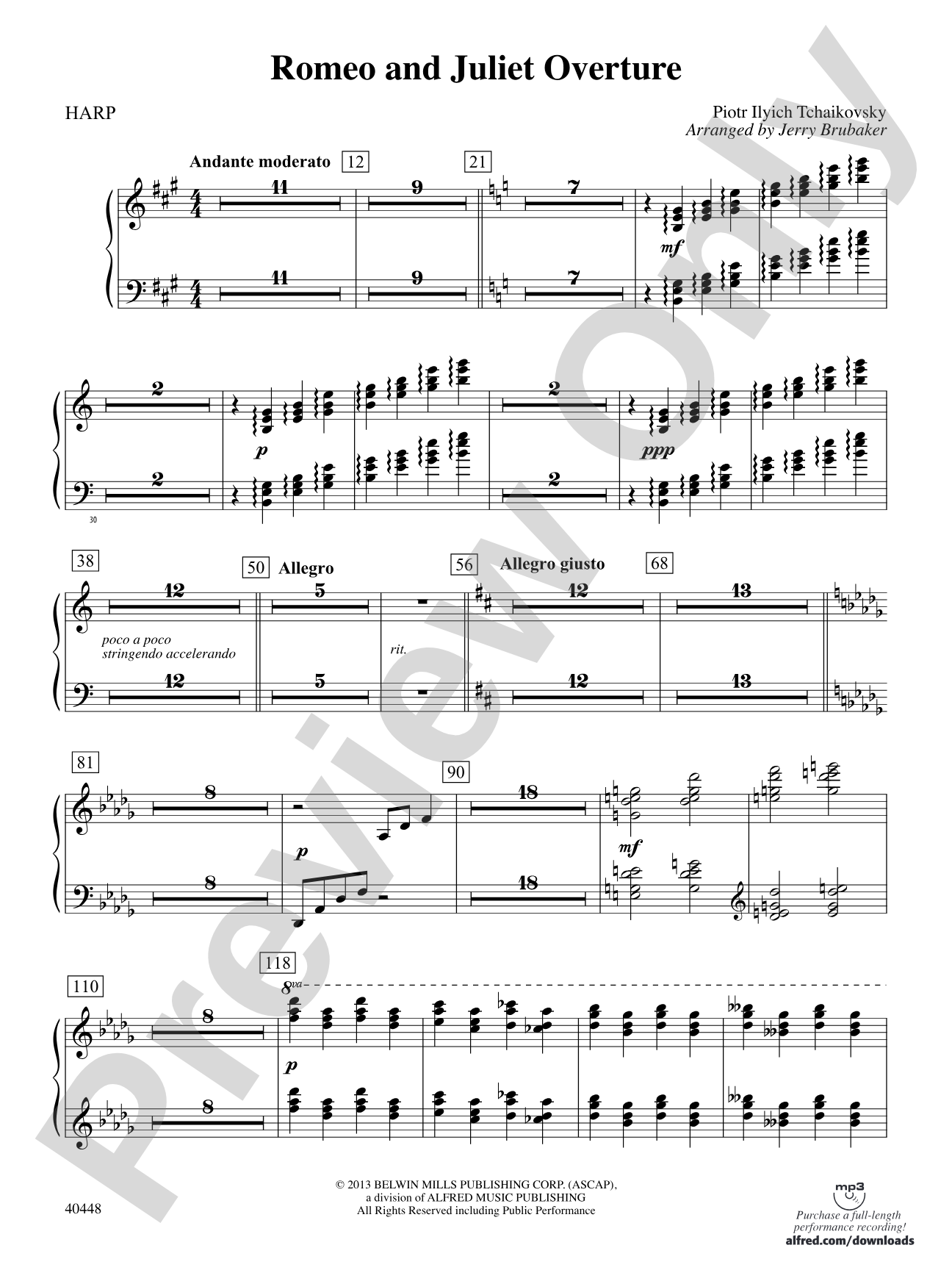 Romeo and Juliet Overture: Harp