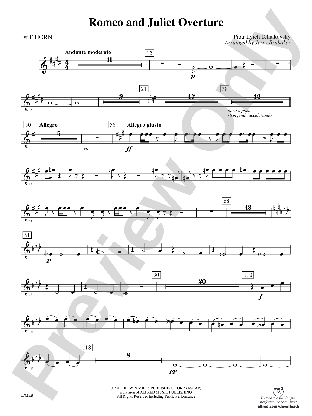 Romeo and Juliet Overture: 1st F Horn