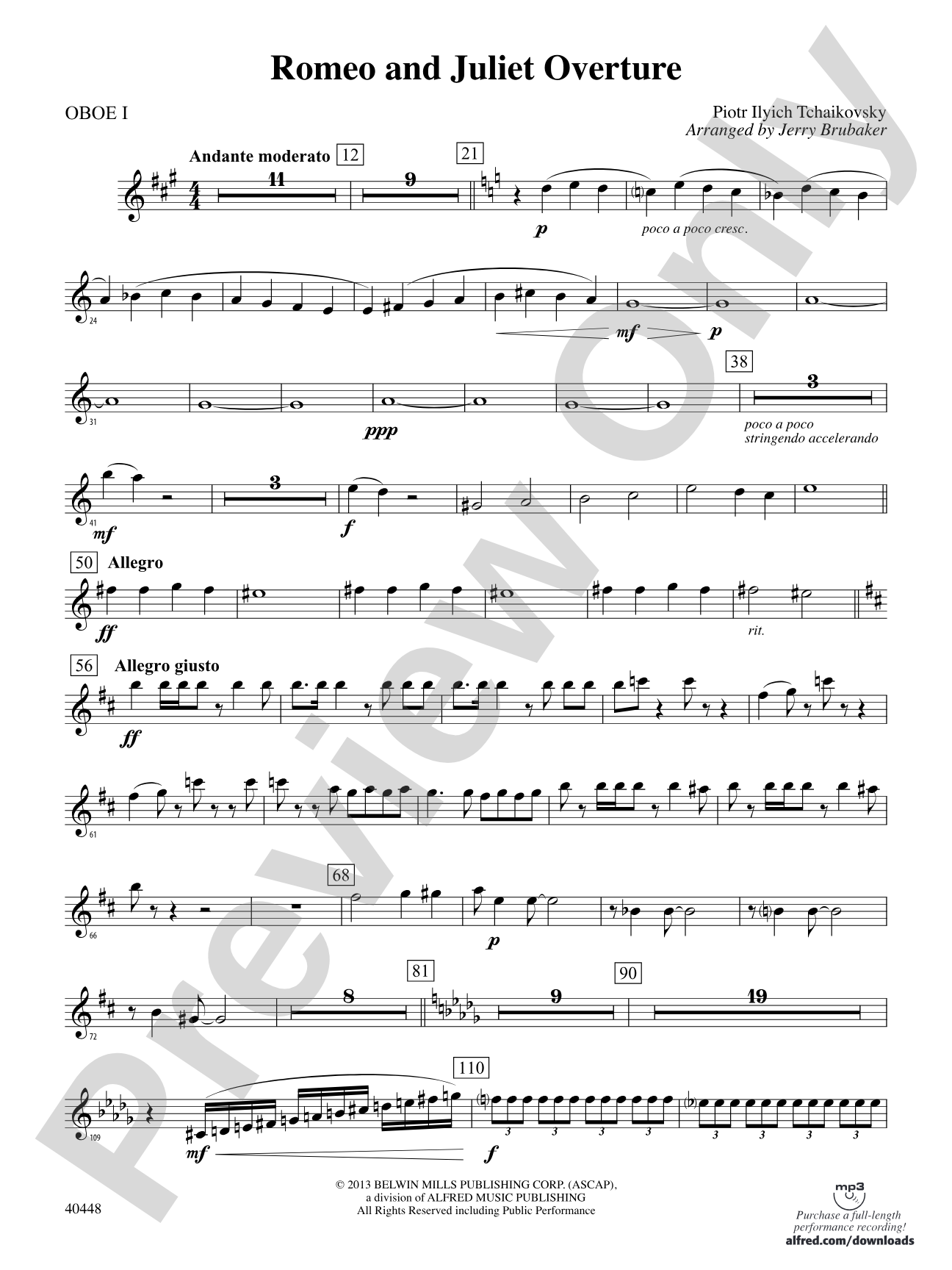 Romeo and Juliet Overture: Oboe