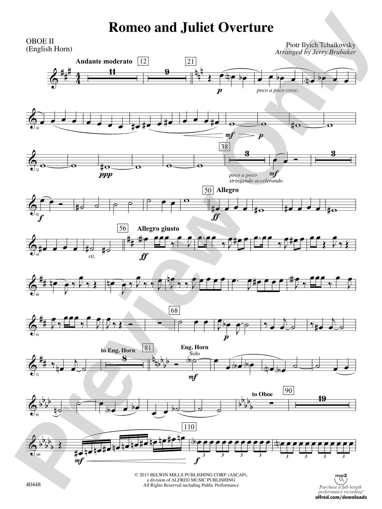Romeo and Juliet Overture: 2nd Oboe